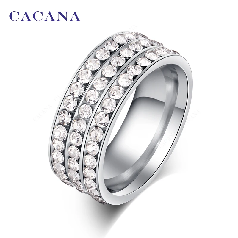 CACANA stainless steel rings for women fashion jewelry wholesale NO.R120