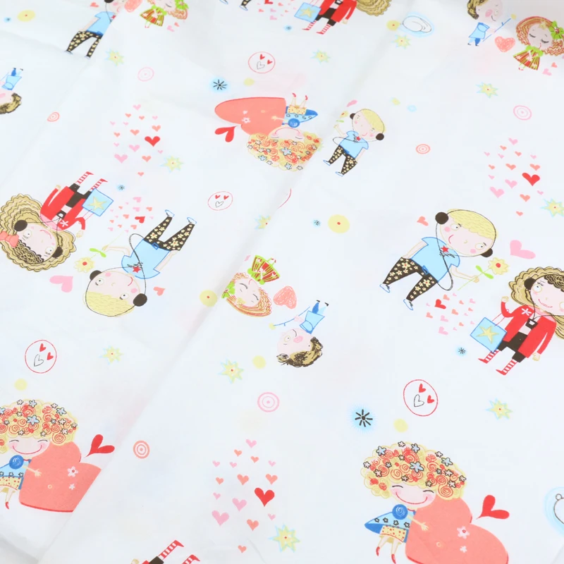 160CM*50CM baby newborn cotton cloth cartoon crown pig fabric for DIY kids nursey bedding quilting baby apparel handwork fabric - Цвет: I