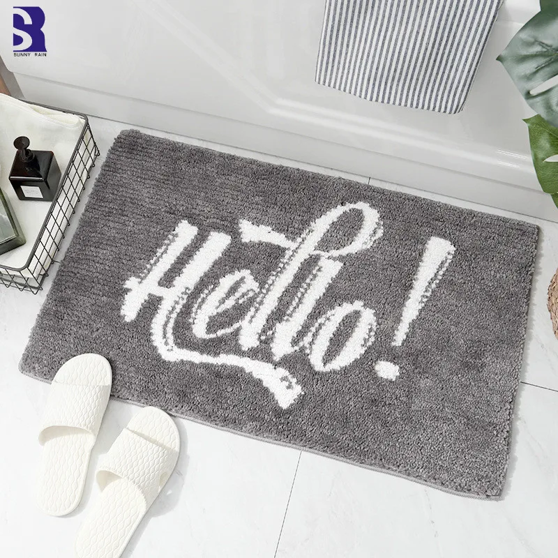 SunnyRain 1 Piece White Rug for Bath Room Fluffy Mats Slip Resistant