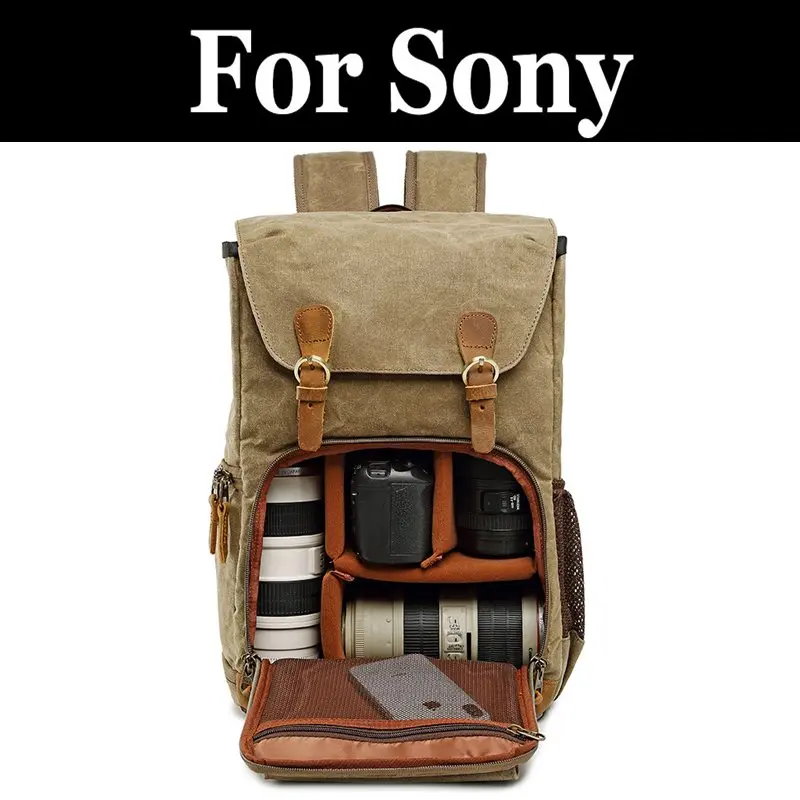Камера Льняная сумка для фотокамеры Водонепроницаемый истиранию для sony Cyber Shot DSC QX10 QX100 QX30 RX1R RX1R II S2000 S2100 T110 T99 TF1