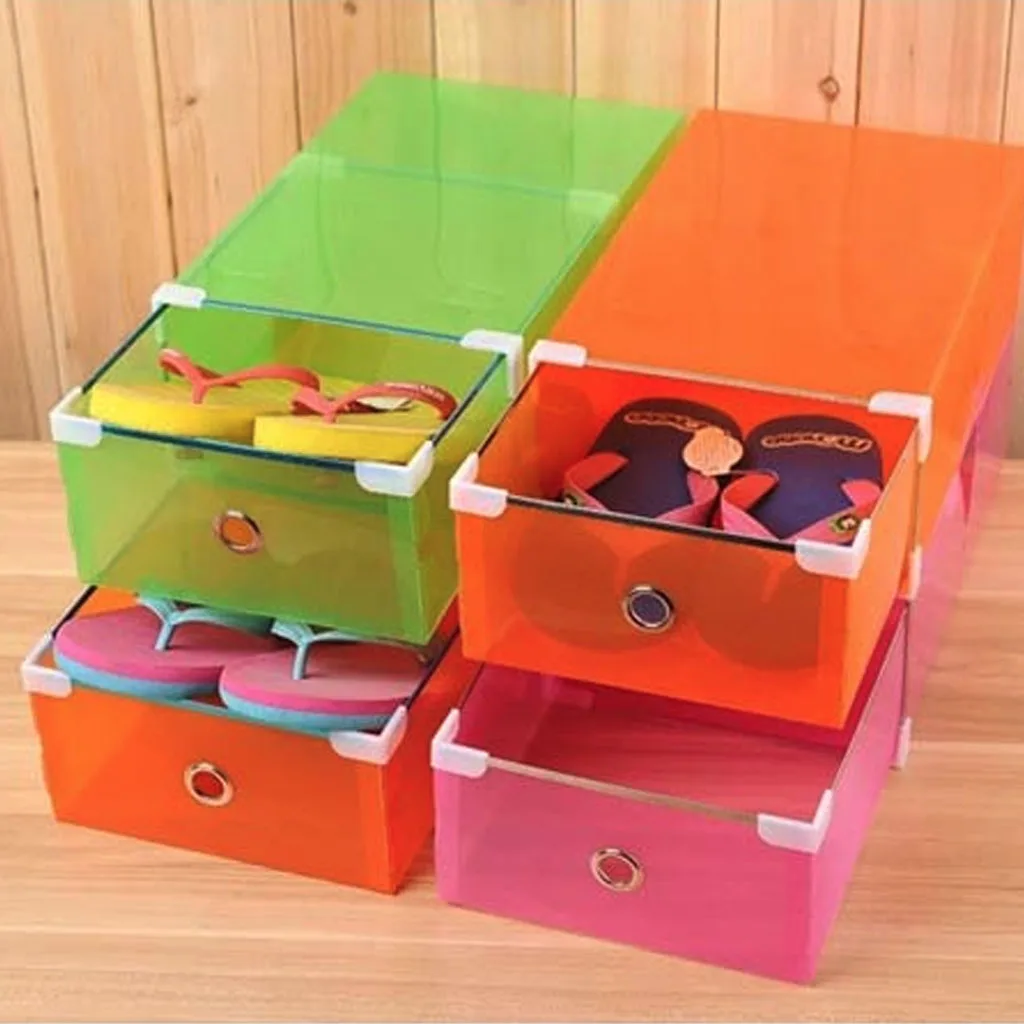 Shoe Storage 5Pcs/Set Eco-Friendly Shoes Organizer Transparent Plastic Storage Box Shoe Organizer Thickened Drawer Shoe Box