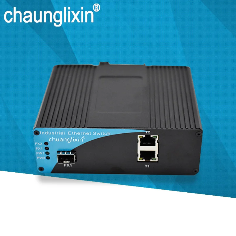 

SFP 1.25G Ethernet Fiber Converter Industrial 2 rj45 ethernet Port 1 Fiber Port Industrial Fiber Optic converter