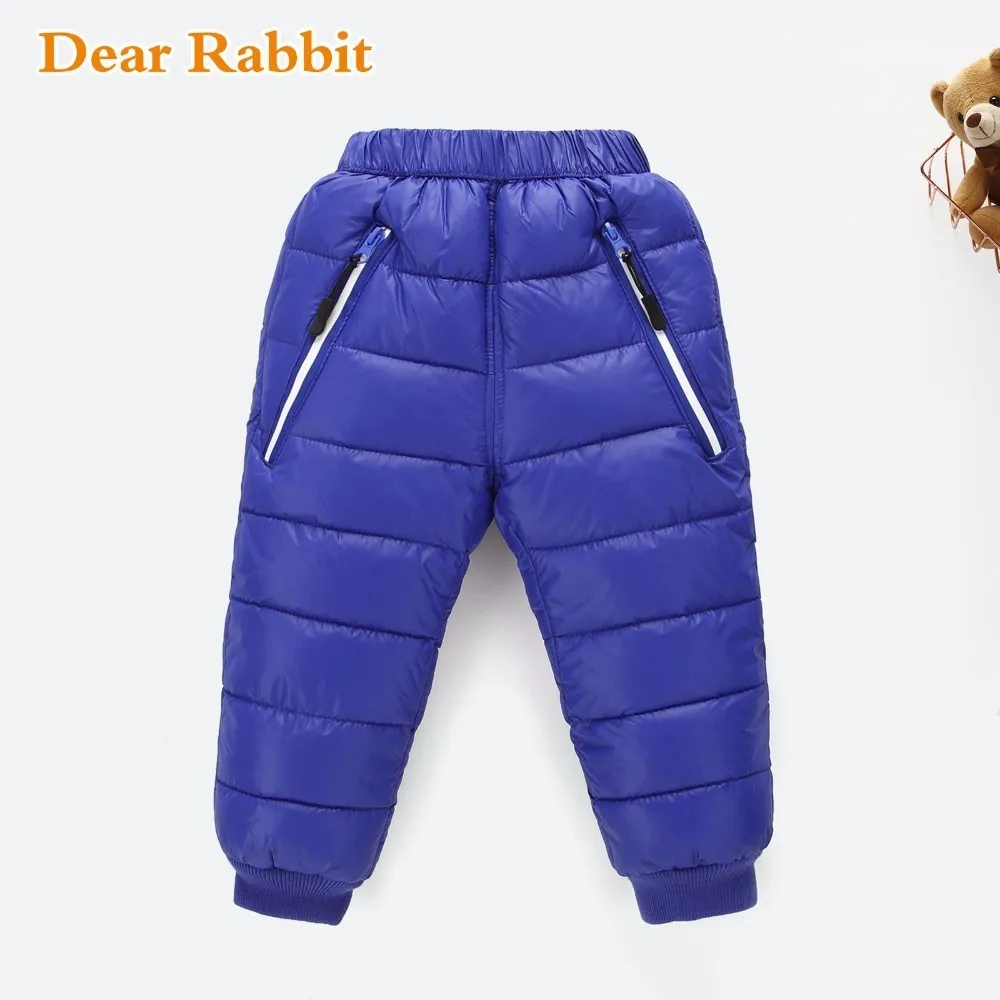 

2018 New Autumn Winter Boy Girls Thermal Kids Leggings Warm Thicken Down Trousers Windproof Waterproof Elastic Waist Thick Pants