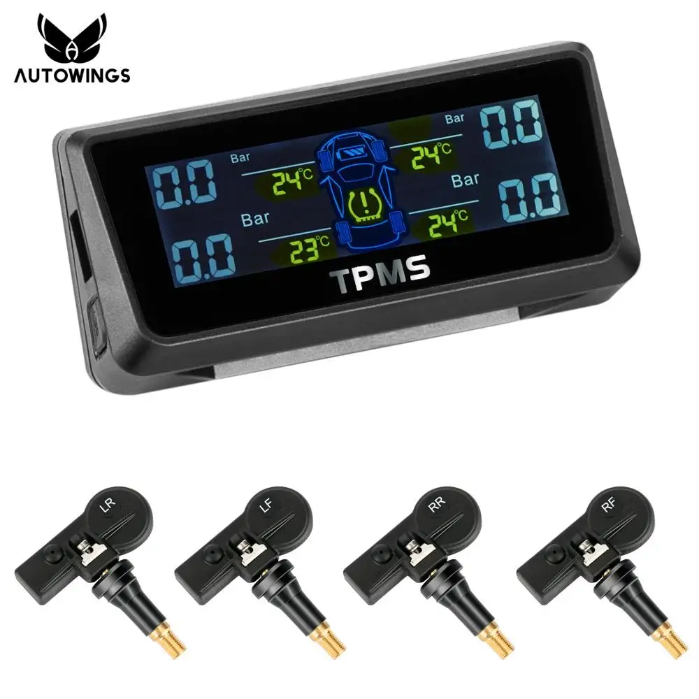 Автомобильная система контроля давления в шинах TPMS с 4 внутренними датчиками ЖК