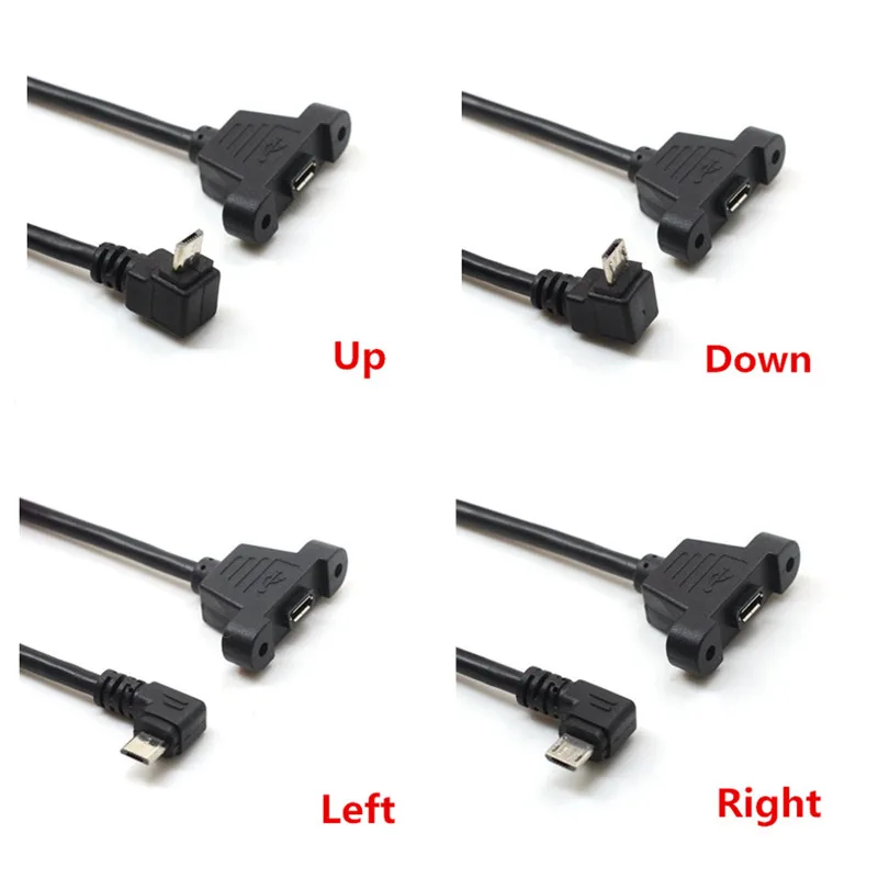 

Up Down Right Left Angled Elbow Mini-USB mini USB B 5pin 2.0 Male to Female Extension Cable 30cm 50cm With Panel Mount Hole