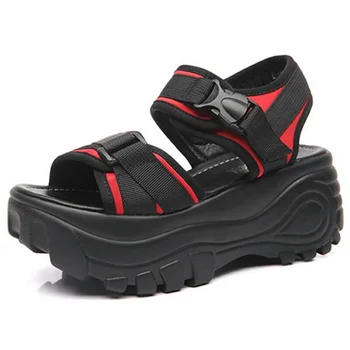 

35-40 size Summer women shoe 6cm-7cm heel height Open Toe women sandals fashion korean sandals peep-toe platform student shoes