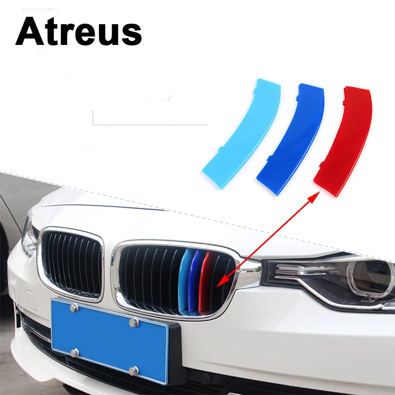 3d-наклейки Atreus на переднюю решетку радиатора автомобиля спортивные полоски