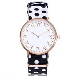 Новая мода арабские цифры часы лучший бренд класса люкс кварцевые часы нейлон розовое золото часы Relojes Mujer Montre Femme