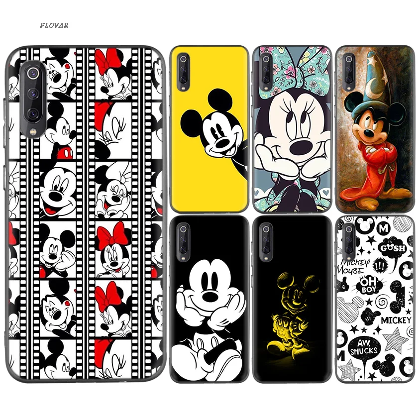 

Cartoon Mickey Mouse Silicone Black Case For Case For Xiaomi Redmi K20 Pro Y3 7A S2 GO Note 7 6 5 Pocophone F1 9T 8 A2 lite Play