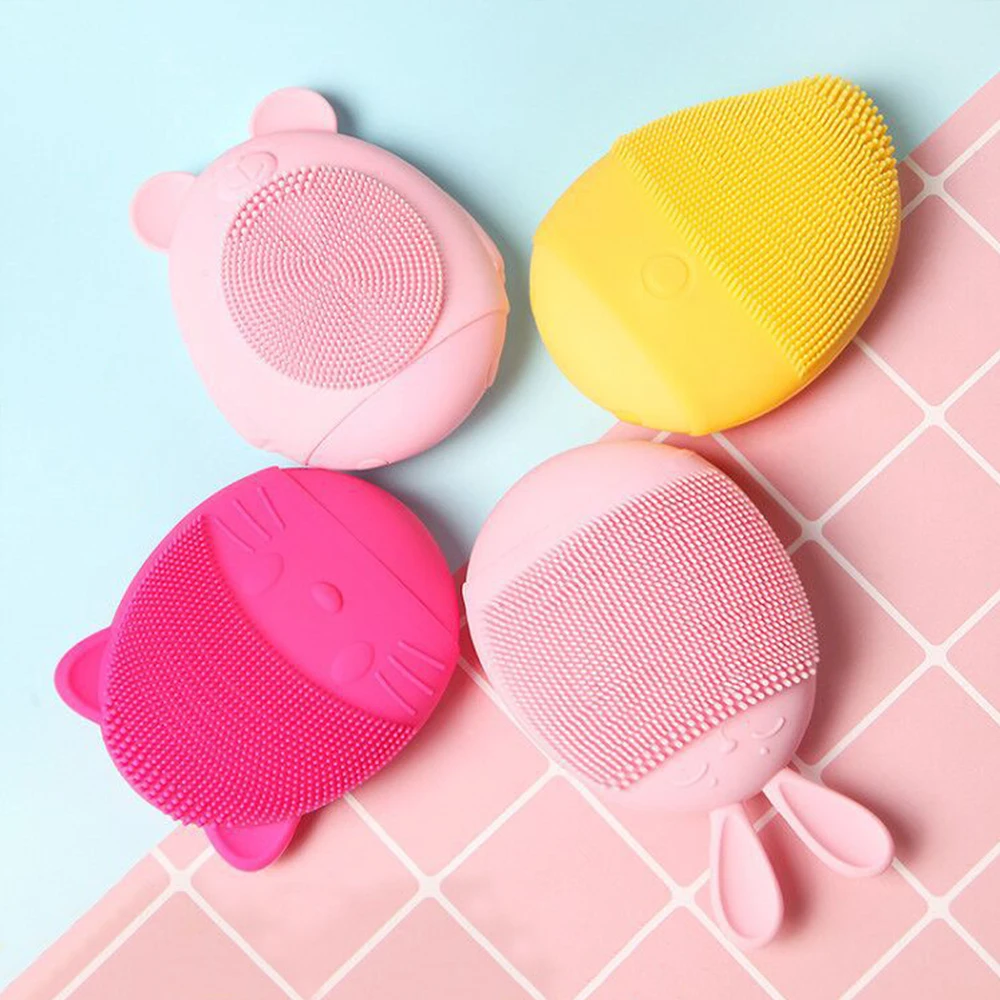

Cute Silicone Face Cleaning Brush Facial Cleanser Pore Cleaner Exfoliator Face Scrub Face Cleansing Brush Deep Cleaning Brush