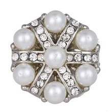 20 штук кристалл заколка-цветок Ювелирная Кнопка крупный искусственный жемчуг 18 мм Металл застёжка, бусинка DIY 18/20 мм браслет с застежкой ювелирные изделия