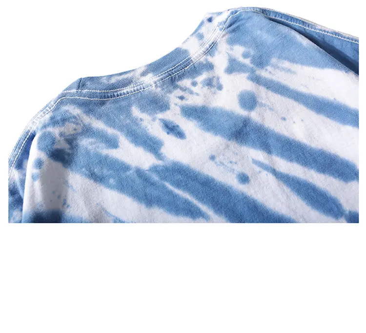 Темная икона светодиодная рок-футболка с коротким рукавом Tie Dye хип-хоп мужские футболки с круглым вырезом мужские футболки