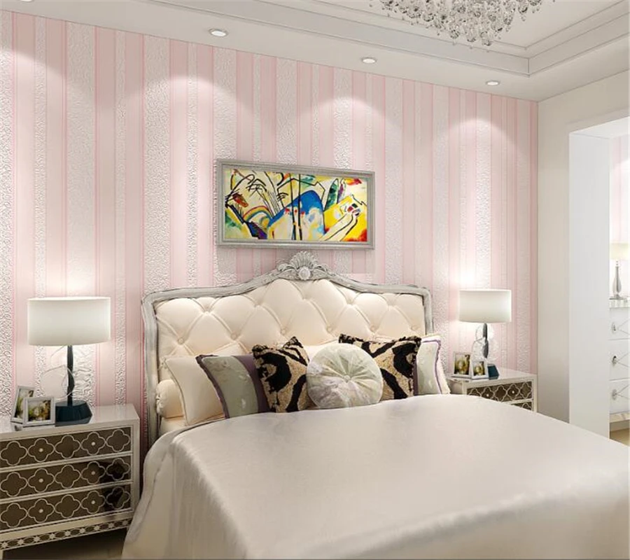high quality 3D Striped Wallpaper European Luxury Bedroom Embossed Pink sky blue Wallpaper roll papel de parede Beibehang high quality 3D Striped Wallpaper European Luxury Bedroom Embossed Pink sky blue Wallpaper roll papel de parede Beibehang