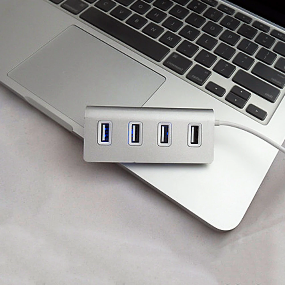 Rovtop USB HUB Премиум 4 Порты алюминиевый usb-концентратор с 11 дюймов Экранированный Кабель Для IMac MacBook персональных компьютеров и ноутбуков 480 Мбит/с USB 2,0