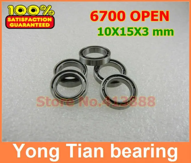 

High Quality ABEC-3 Z2V1 6700 OPEN 10*15*3 mm open metric miniature deep groove ball bearing