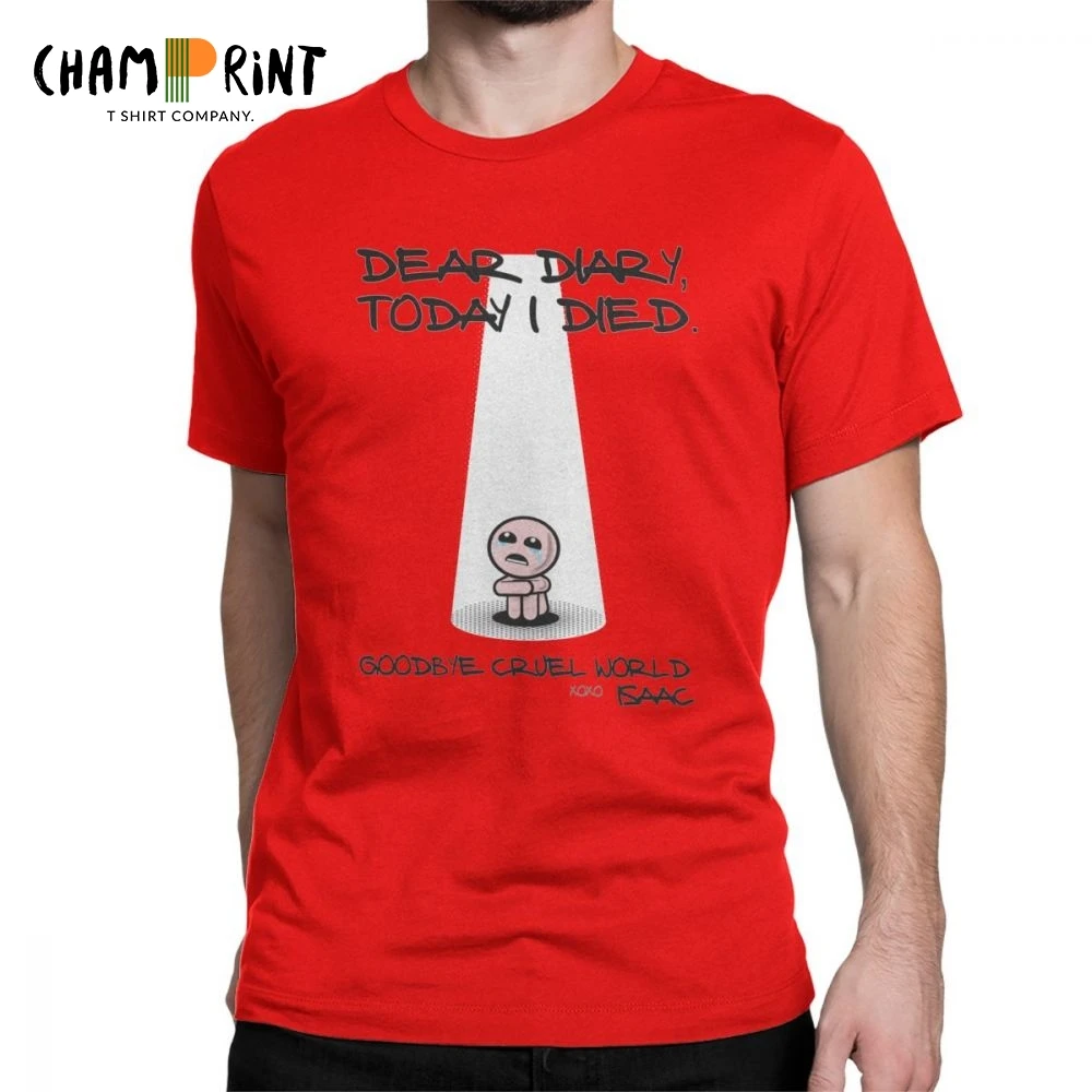 

Men T-Shirts The Binding Of Isaac Dear Diary Funny Cotton Tee Shirt Short Sleeve T Shirt Round Neck Tops 6XL