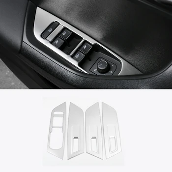 

Stainless Steel LHD Window Glass Lifting Buttons Panel Decoration Trim For Skoda Karoq 2017 2018 Car Styling Accessory 4pcs