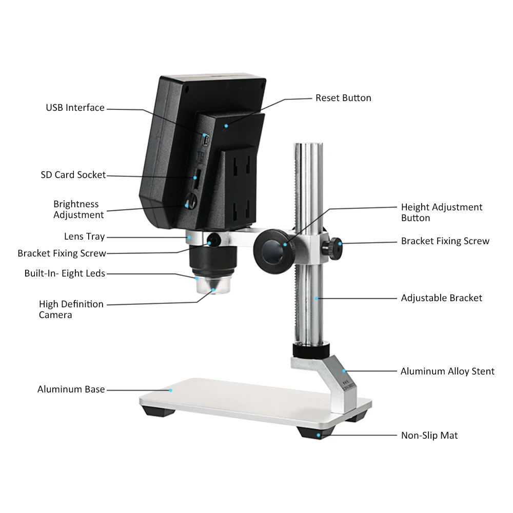 G600 1-600x цифровые микроскопы 4," lcd USB microscopio видеокамера рекордер HD 3,6 мегапикселей с 1080P/720 P/VGA широкое использование