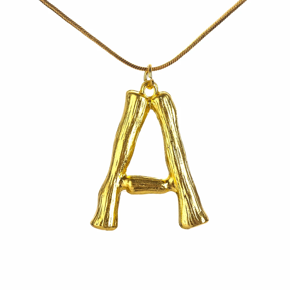 

Hot A-Z Fashion Personalized Letter Alphabet Pendant Necklace Gold Color Chain Initial Bib Necklaces Charms For Women Jewelry