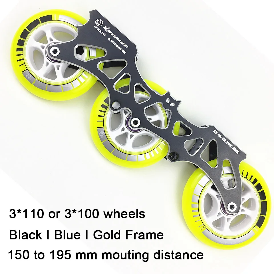 JEERKOOL Inline Slalom Slide Speed Roller Skates Frame with 100mm 110mm Wheels Aluminum Alloy