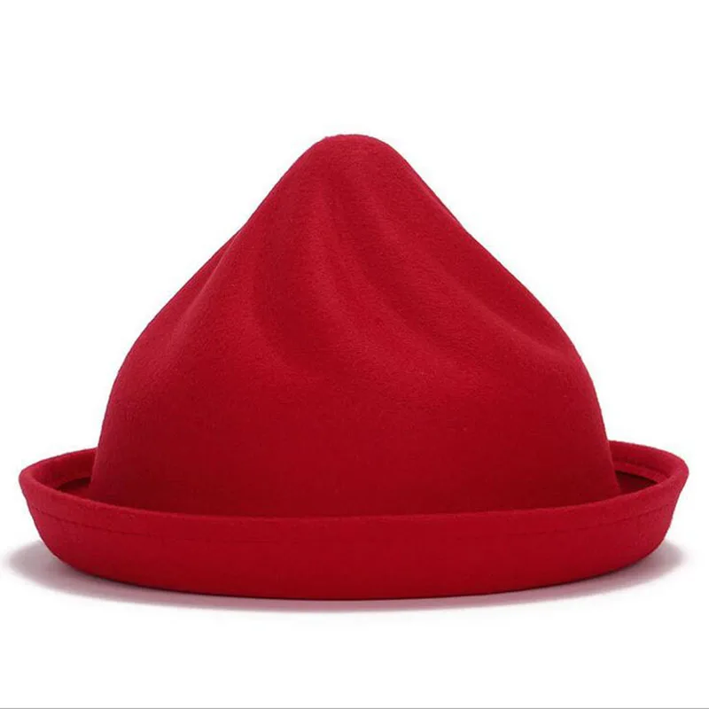 

ozyc Fashion Autumn Winter Cute fedora hats for Women ladies felt hat for girls The shape of ice cream female's hat caps