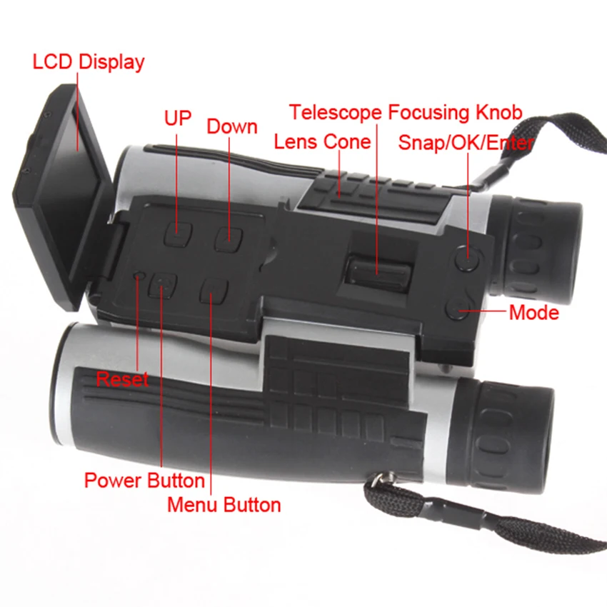 12x32 HD 1080 p مناظير كاميرا رقمية 5MP CMOS USB تليسكوب مزود بمنظار ثنائي 2.0 ''شاشة التكبير تلسكوب مسجّل وكاميرا فيديو تسجيل