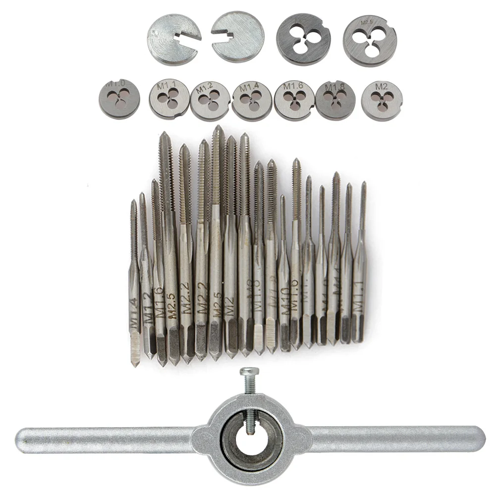 

31Pcs Dropship Mini HSS Metric Thread Plugs Taps Dies Wrench Handle Set M1-M2.5 Screw