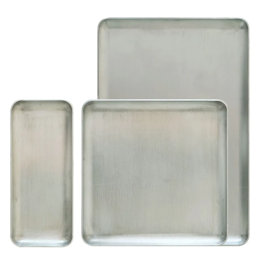 

1 PC Aluminum Retro Storage Tray Geometric Old Snack Tray Industrial Wind Aluminum Tray Gourmet Photography Props S M L