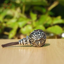 14mm 1pcs 3hole Sterling Silver Guru Beads Carved Dragon Mala Bead Japa Beads Bracelet Earrings Jewelry Findings DIY Accessories