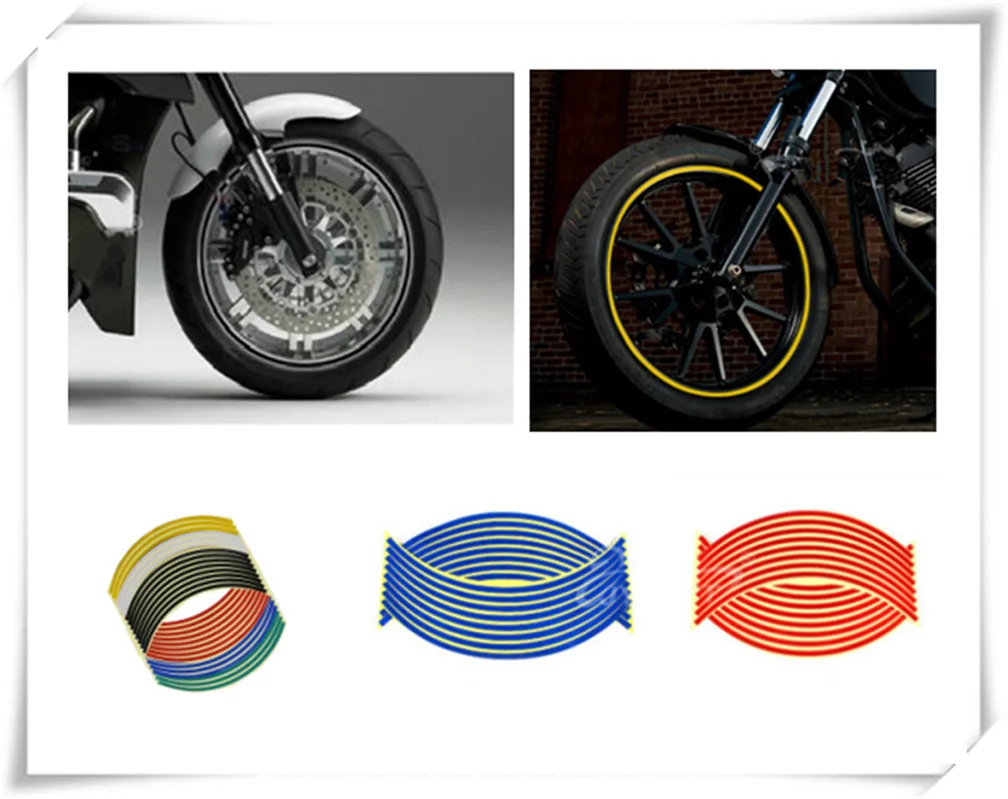 Universal Motorcycle shape wheel steel ring wheel tires reflective stickers for Kawasaki ZX7R ZX7RR ZX9 ZZR1200 ER-5 GPZ500S