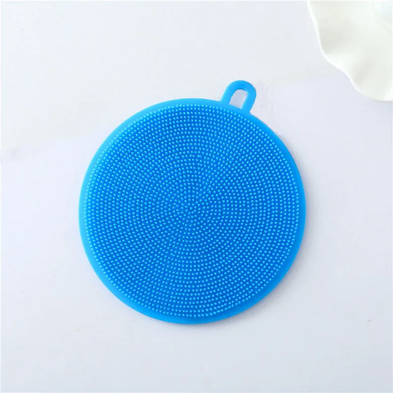 Многофункциональная силиконовая губка, щетка для чистки чаши, силиконовая губка для чистки посуды, кухонный горшок, очиститель, инструмент для мытья - Цвет: Blue-1PC