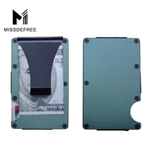 Металлический тонкий мини-кошелек RFID со съемным зажимом для денег, модный брендовый бизнес держатель для кредитных карт и удостоверений личности с защитой от ударов, чехол
