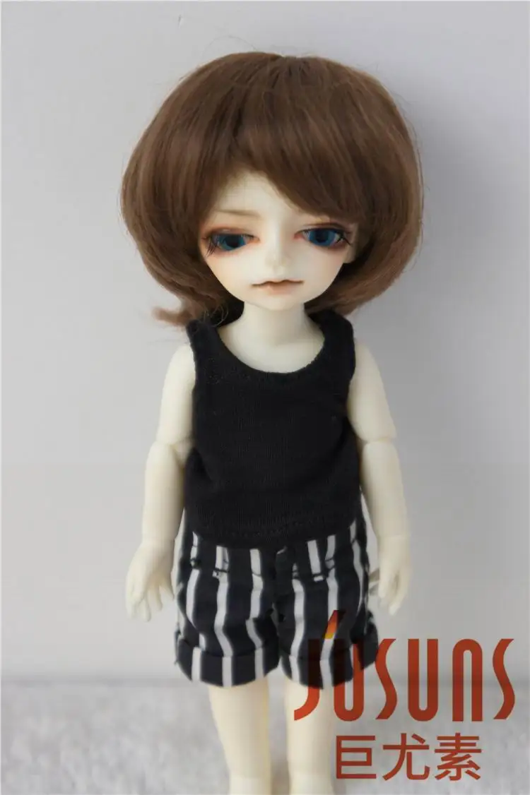 JD019 1/12 1/8 Популярные Короткие парики для мальчиков BJD куклы Размер 4-5 дюймов 5-6 дюймов Высокое качество синтетические мохеровые волосы