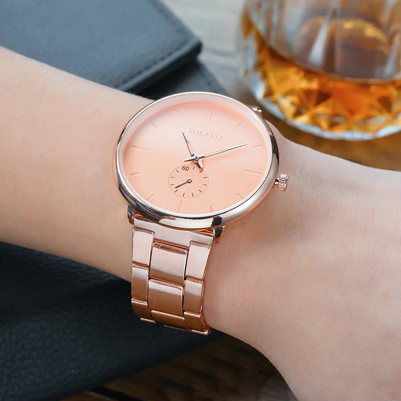 

Men Casual Watch Round Scale Dial Wrist Watches with Steel Strap for Business Travel @M23