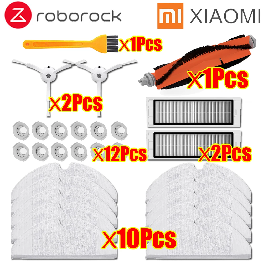 for Xiaomi Roborock S50 accessories Xiaomi Vacuum Cleaner Parts HEPA Filter Mop Cloths Main Brush Side Brush Water tank filter|Vacuum Cleaner Parts| - AliExpress