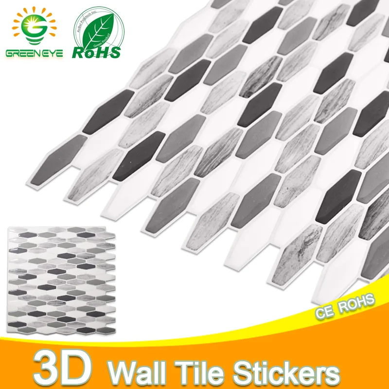 

3D Wall Stickers Marble Mosaic Peel and Self-adhesive Wall paper Waterproof for Kitchen Bathroom Home Wall Decal Sticker Vinyl