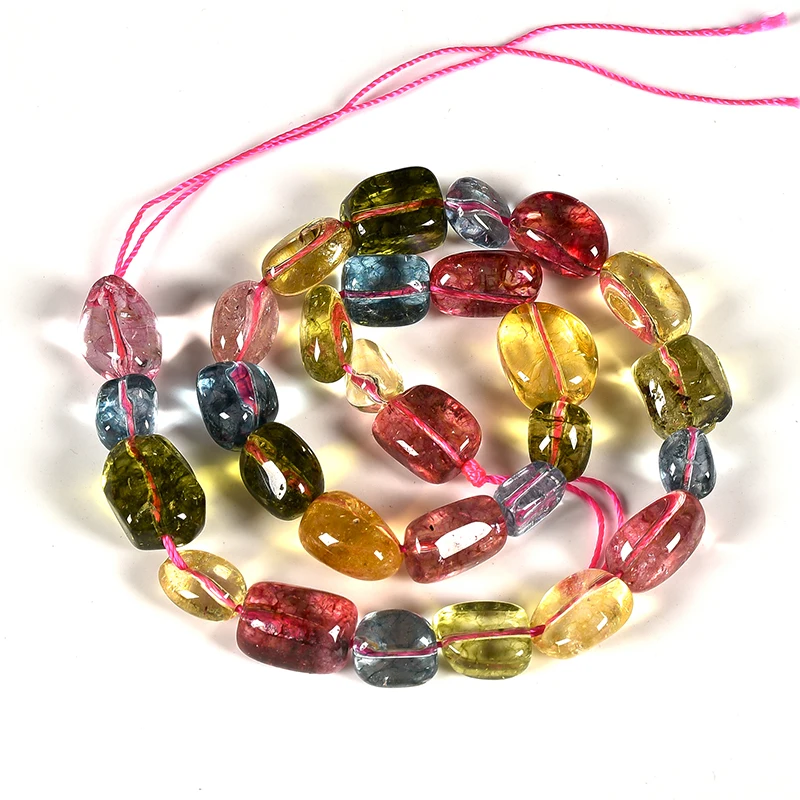 Smooth Crystal Beads 8-15mm Tourmaline Quartz For Handmade jewelry chain Necklace 15inch Loose H230 | Украшения и аксессуары
