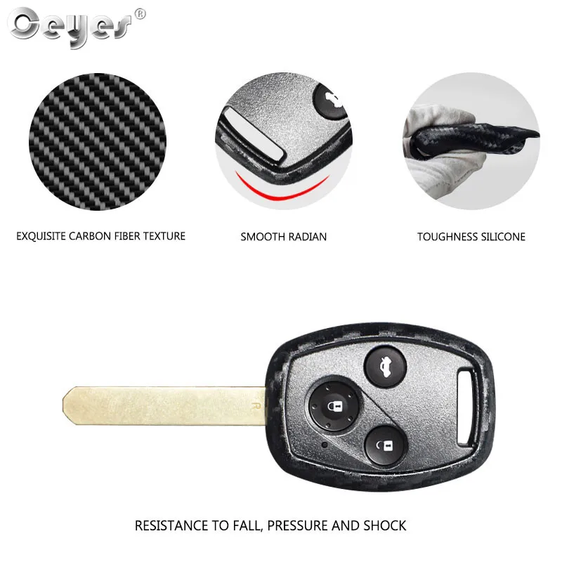 Car carbon fiber key cover for HONDA (2)