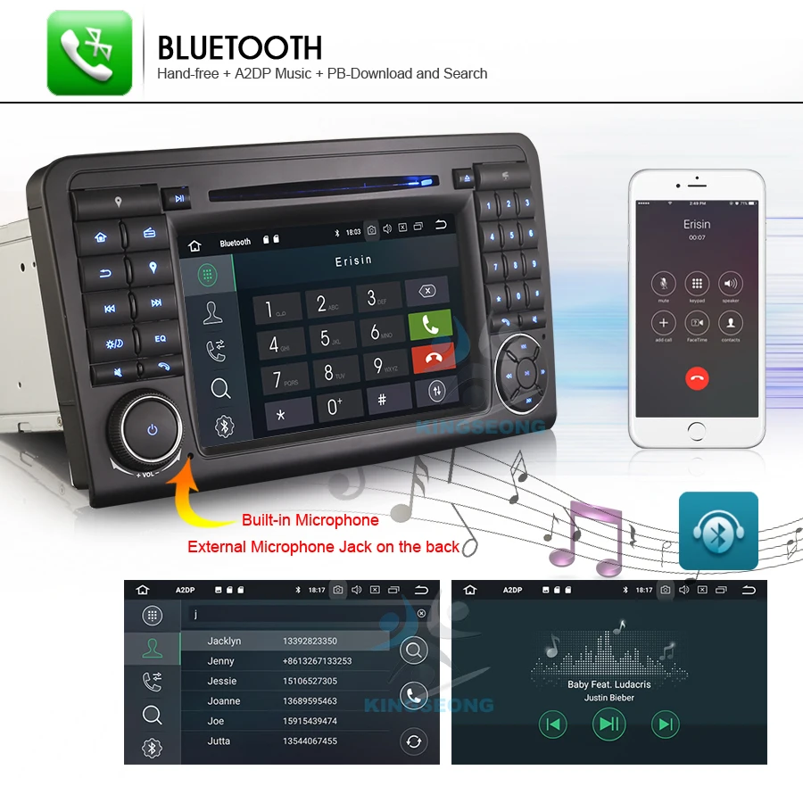 Sale 7"Android 8.0 Head Unit GPS Navi Wifi MP3 Player DAB+ Radio DTV-IN Car DVD player for Mercedes Benz ML-Class W164 ML330 ML350 20