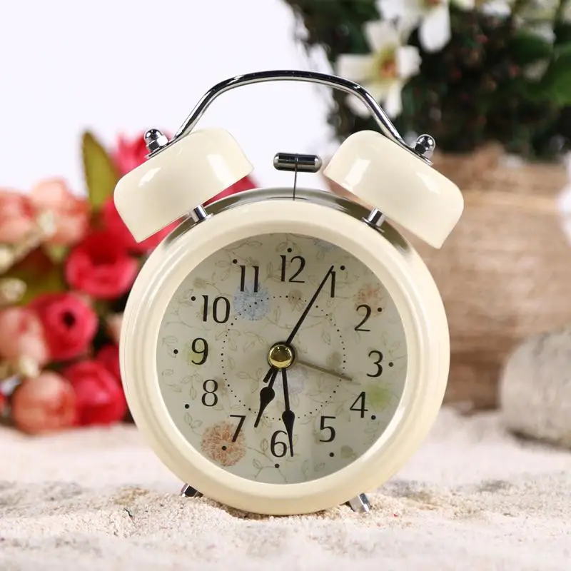 

Retro Number/English Double Bell Alarm Clock For Desk Table Household Digital Clock Home Decor 2018 Fashion Round Alarm Clocks