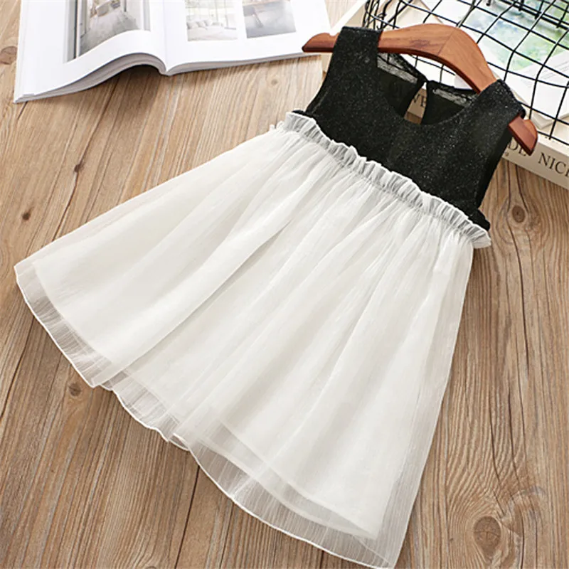 Hurave mesh infant princess chiffon dresses Baby Girls Clothes Children crew neck Sleeveless solid ruffles dress causal | Детская одежда