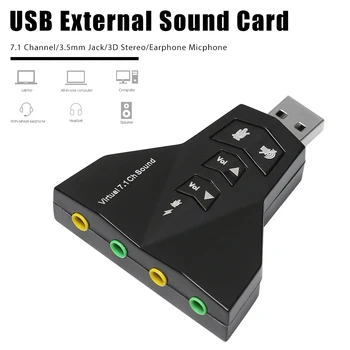 

USB Sound Card External 3D Stereo 7.1 3.5mm Jack Earphone Micphone Audio Adapter For PC Laptop PS4 Mic Speaker
