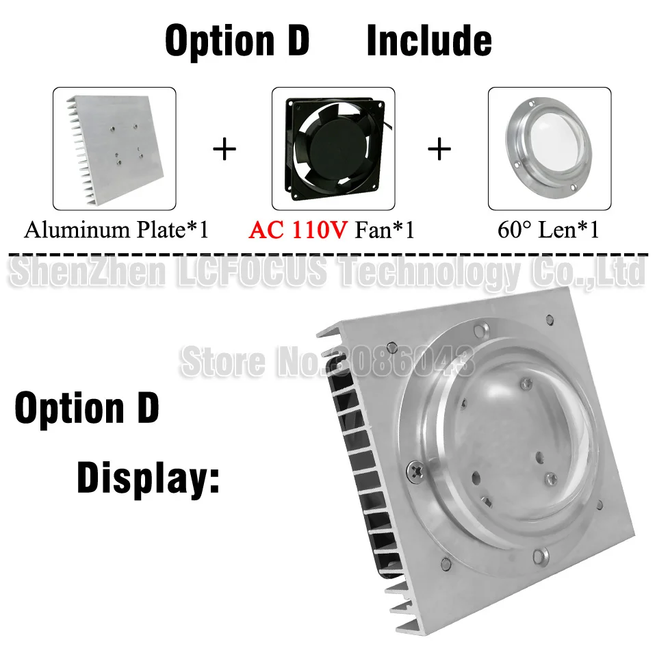 10W 20W 30W 50W светодио дный 100 Вт LED Алюминий радиатора с вентилятором лампы охлаждения для светодио дный DIY полный спектр светать аквариум свет