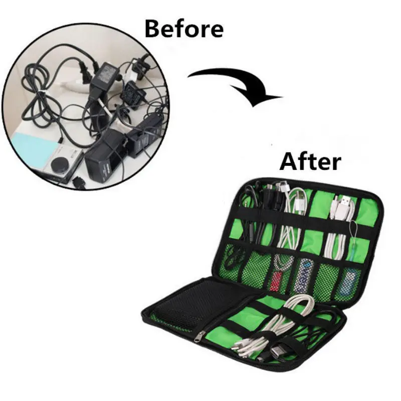 

2016 New Style Storage Bag Digital Fashion Organizer System Kit Case Devices Earphone Wire Pen USB Data Cable Travel Insert