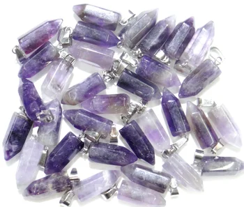 

Natural stone amethysts Agates lapis Opal Mix pillar charms chakra Pendants for Diy jewelry making necklace 24pc A1