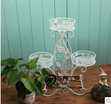 Process real elegant european-style rural interior floor showy sitting room balcony folding multilayer metal pot frame