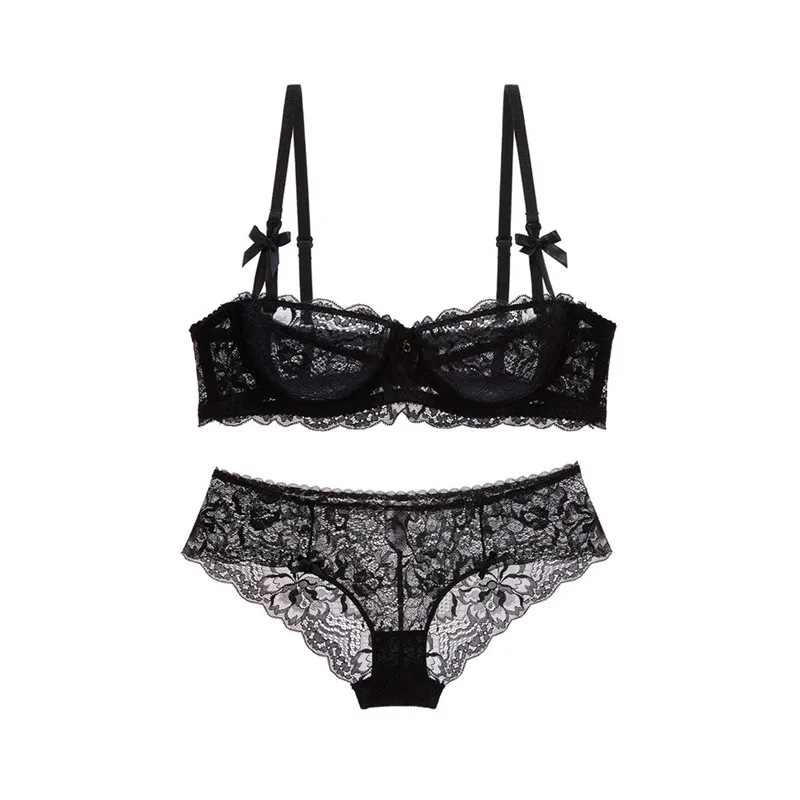 Goede Varsbaby Dames Ultra dunne Kant Sexy Ondergoed Half Cup Comfortabel Ademend Beha Sets