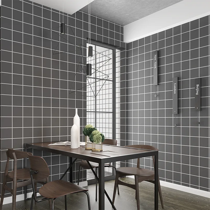 Nordic Geometirc Grid Wall Papers Home Decor Self adhesive ...