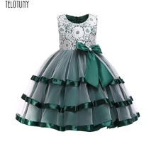 TELOTUNY девочек Принцесса платья для торжественных событий для девочек Vestidos Шнуровка с бантиком платье-пачка вечерние; обувь для свадебного торжества детское платье-пачка для торжественных случаев Платье Одежда Z1123