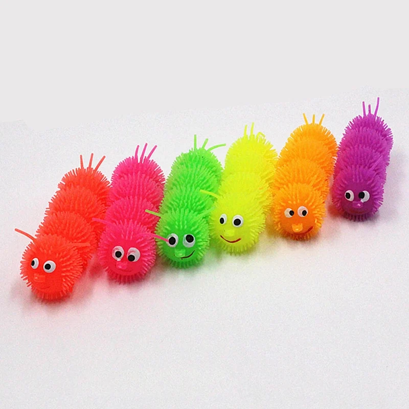 1 штука, мигающие экзотические игрушки, светящийся меховой шар, детские гусеницы, мигающий мягкий шарик для волос, детские игрушки, разные цвета